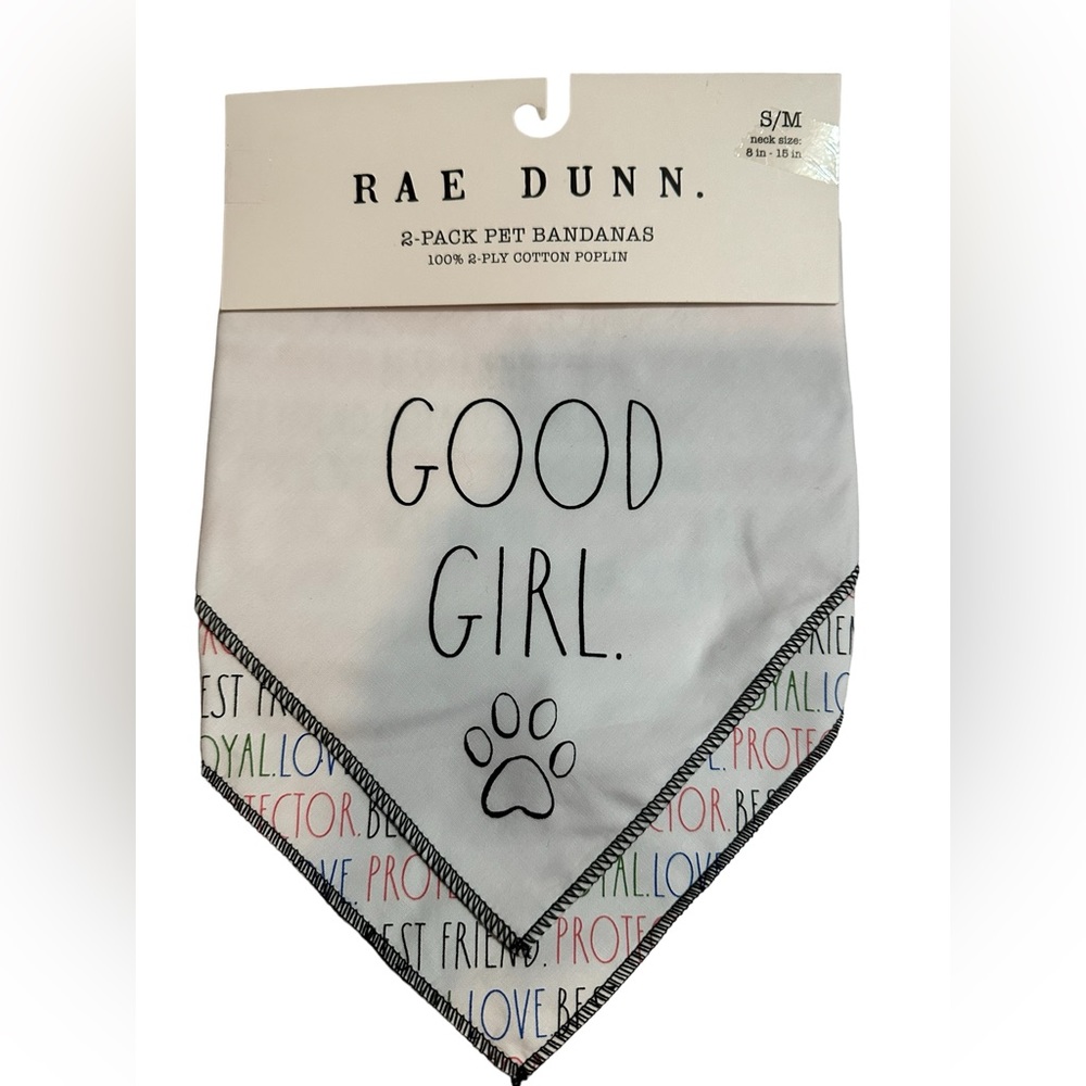 🥳HOST PICK🥳 NWT Rae Dunn Dog pet bandanas set of 2 GOOD GIRL